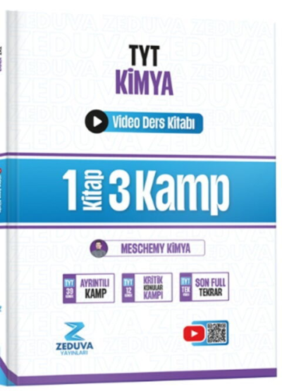 Meschemy Kimya TYT Kimya 1 Kitap 3 Kamp Video Ders Kitabı Zeduva Yayınları Panda Fotokopi & Baskı Merkezi