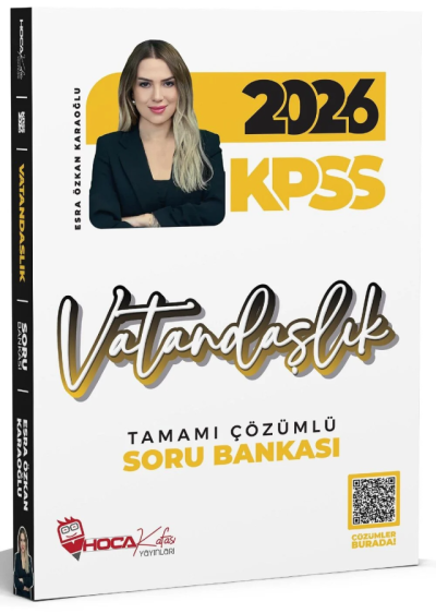 2026 KPSS Vatandaşlık Soru Bankası Çözümlü Esra Özkan Karaoğlu Hoca Kafası Yayınları