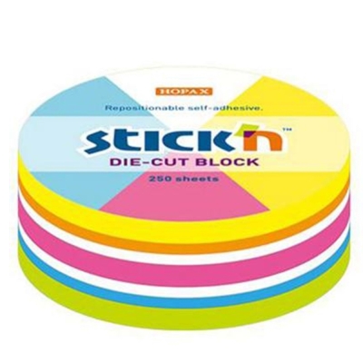 Hopax Stıck'n 21830 Yapışkanlı Yuvarlak Blok Neon 250 Yaprak Panda Fotokopi & Baskı Merkezi