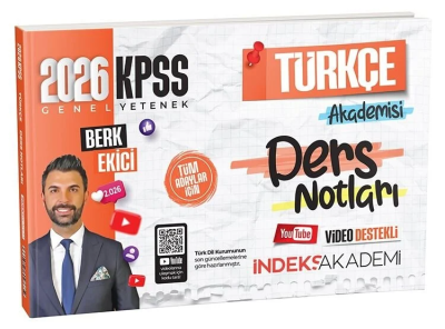 2026 KPSS Türkçe Akademisi Video Ders Notları Berk Ekici İndeks Akademi Yayıncılık