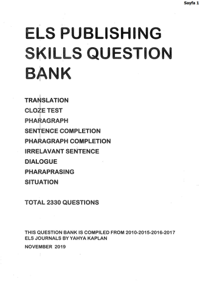 ELS Publishing Skills Question Bank