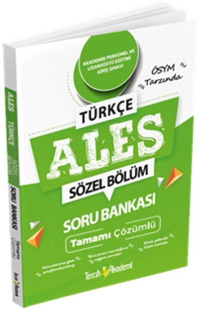 ALES Türkçe Sözel Bölüm Tamamı Çözümlü Soru Bankası Tercih Akademi Panda Fotokopi & Baskı Merkezi