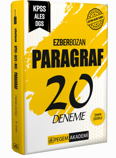 Ezberbozan KPSS ALES DGS Paragraf 20 Deneme Pegem Akademi Yayıncılık Panda Fotokopi & Baskı Merkezi