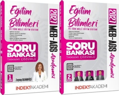 MEB-AGS Akademisi Eğitim Bilimleri ve Türk Milli Eğitim Sistemi Soru Bankası Seti Çözümlü İndeks Akademi Yayıncılık (Cilt 1-2)