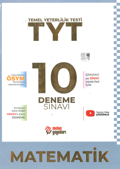 TYT Matematik Tamamı Video Çözümlü 10 Deneme Sınavı