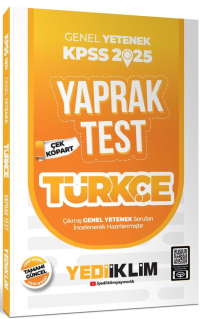 2025 KPSS Türkçe Yaprak Test Yediiklim Yayınları