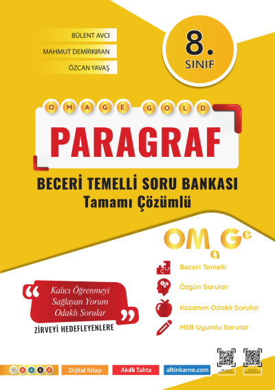 8. Sınıf Omage Gold Paragraf Soru Bankası Omega Yayınları Panda Fotokopi & Baskı Merkezi