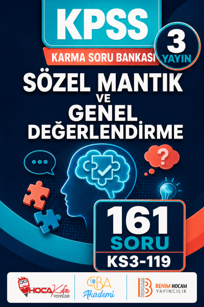 Sözel Mantık ve Genel Değerlendirme 3 Yayın 161 Soru (Benim Hocam - CBA - Hoca Kafası Yayınları) Panda Fotokopi & Baskı Merkezi