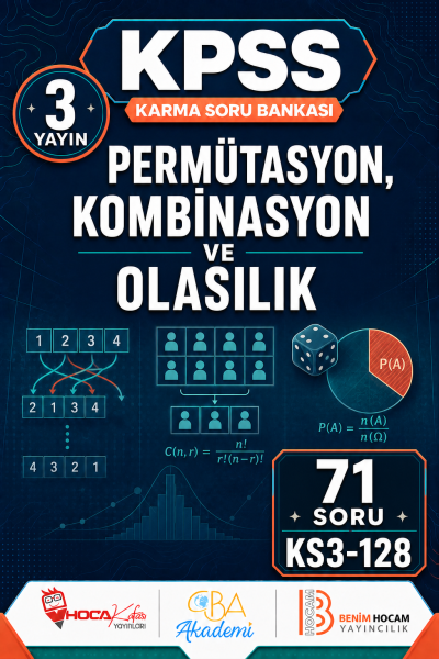 Permütasyon, Kombinasyon ve Olasılık 3 Yayın 71 Soru (Benim Hocam - CBA - Hoca Kafası Yayınları) Panda Fotokopi & Baskı Merkezi