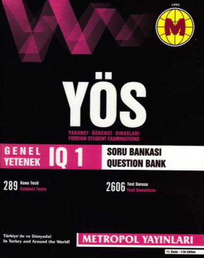 Metropol YÖS IQ Soru Bankası 1 (Yeni) Panda Fotokopi & Baskı Merkezi