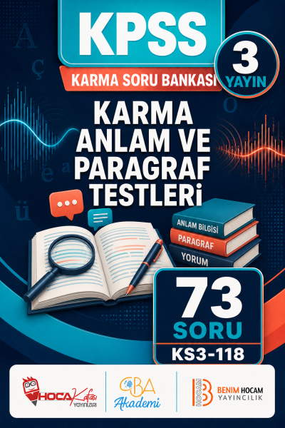 Karma Anlam ve Paragraf Testleri 3 Yayın 73 Soru (Benim Hocam - CBA - Hoca Kafası Yayınları) Panda Fotokopi & Baskı Merkezi