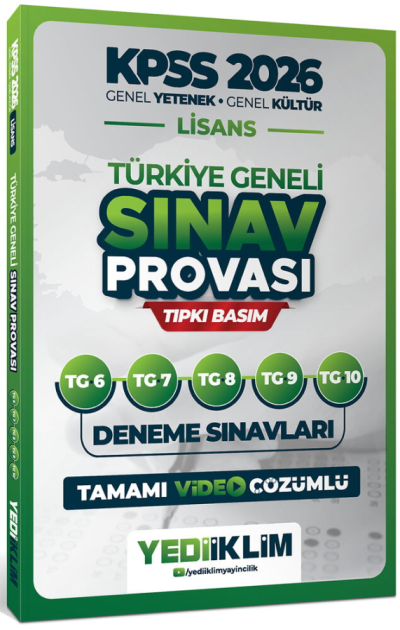 2026 KPSS Genel Yetenek Genel Kültür Lisans Türkiye Geneli Sınav Provası 5 Deneme Çözümlü (6-7-8-9-10) Yediiklim Yayınları Panda Fotokopi & Baskı Merkezi
