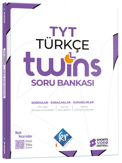 YKS TYT Türkçe Twins Soru Bankası Çözümlü KR Akademi Panda Fotokopi & Baskı Merkezi