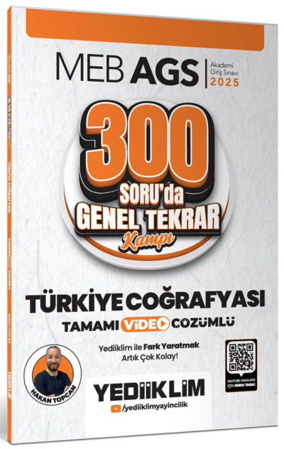 2025 MEB AGS Türkiye Coğrafyası 300 Soruda Tamamı Video Çözümlü Genel Tekrar Kampı Yediiklim Yayınları Panda Fotokopi & Baskı Merkezi