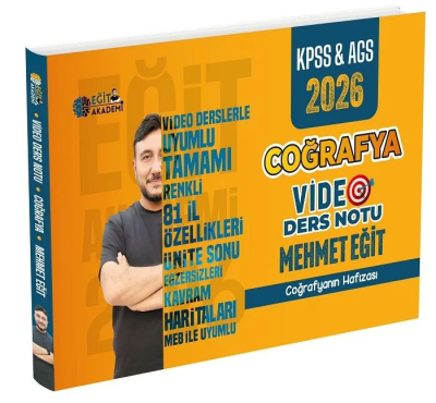 2026 MEB AGS KPSS Coğrafya Video Ders Notları Mehmet Eğit Panda Fotokopi & Baskı Merkezi