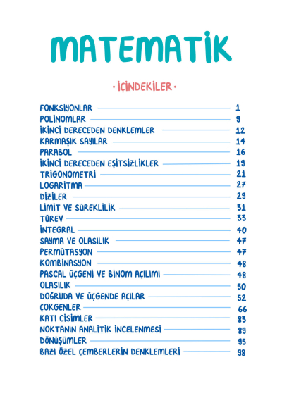 AYT Matematik Vip Notlar Vin Kampüs Panda Fotokopi & Baskı Merkezi