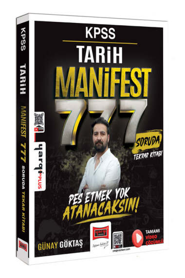 KPSS Tarih MANİFEST 777 Soruda Tekrar Kitabı Çözümlü Günay Göktaş Yargı Yayınları Panda Fotokopi & Baskı Merkezi