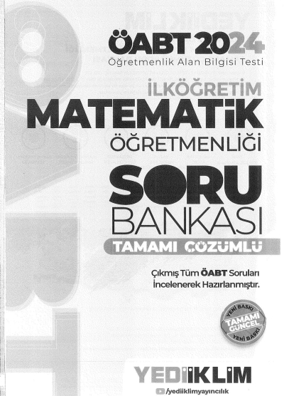 İLKÖĞRETİM MATEMATİK ÖĞRETMENLİĞİ SORU BANKASI TAMAMI ÇÖZÜMLÜ Panda Fotokopi & Baskı Merkezi