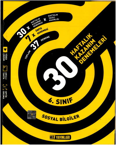 6.Sınıf Sosyal Bilgiler Haftalık Kazanım Denemeleri Hız Yayınları Panda Fotokopi & Baskı Merkezi