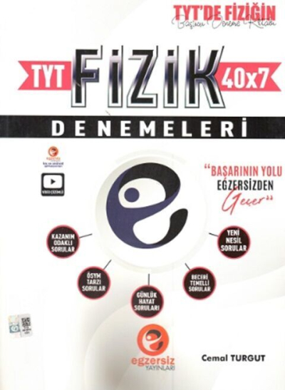 TYT Fizik 40 x 7 Denemeleri Egzersiz Yayınları Panda Fotokopi & Baskı Merkezi