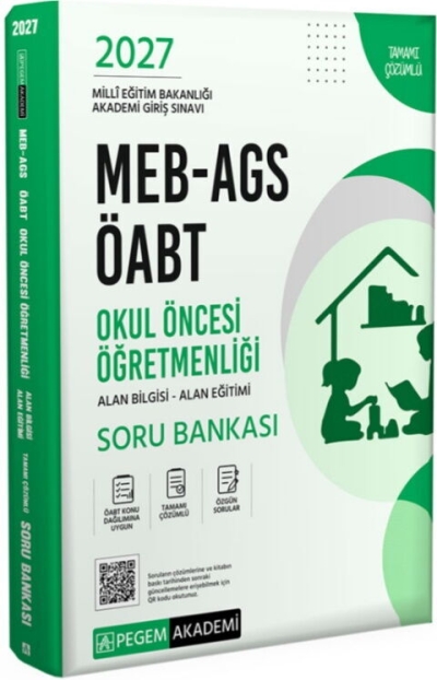 ÖABT MEB-AGS Okul Öncesi Öğretmenliği Soru Bankası Çözümlü Pegem Akademi Yayınları Panda Fotokopi & Baskı Merkezi