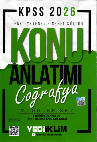COĞRAFYA Yediiklim 2026 KPSS Genel Yetenek Genel Kültür Konu Anlatımı Modüler Yediiklim Yayınları Panda Fotokopi & Baskı Merkezi