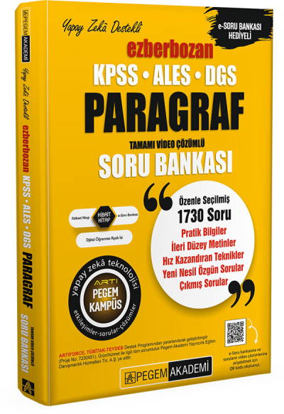 2026 AGS-KPSS-ALES-DGS Ezberbozan Paragraf Tamamı Video Çözümlü Soru Bankası Pegem Akademi Yayıncılık Panda Fotokopi & Baskı Merkezi