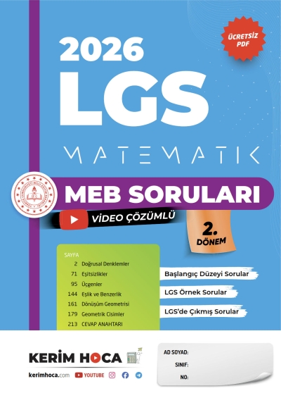 2026 LGS Matematik Meb Soruları Kitabı Kerim Hoca Panda Fotokopi & Baskı Merkezi