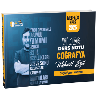 2025 MEB AGS KPSS Coğrafya Video Ders Notları Mehmet Eğit Panda Fotokopi & Baskı Merkezi