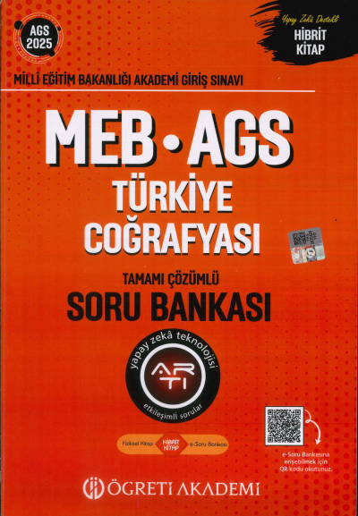 2025 MEB-AGS Türkiye Coğrafyası Soru Bankası Çözümlü Öğreti Akademi