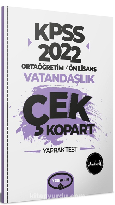 KPSS Ortaöğretim Ön Lisans Genel Yetenek Genel Kültür Vatandaşlık Çek Kopart Yaprak Test