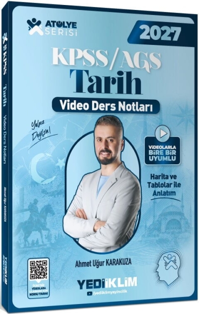 KPSS AGS Atölye Serisi Genel Kültür Tarih Video Ders Notları Yediiklim Yayınları Panda Fotokopi & Baskı Merkezi
