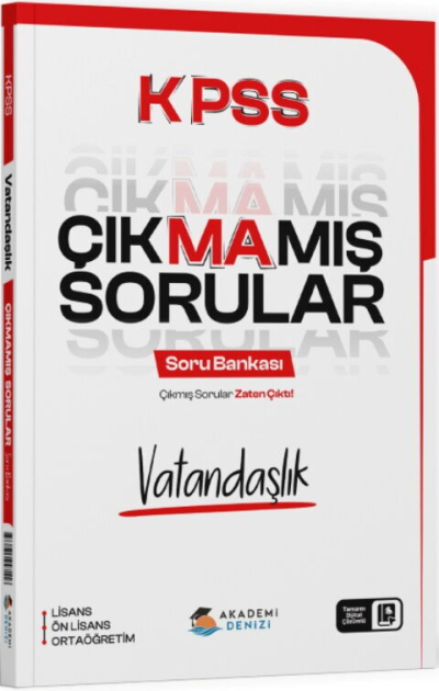 KPSS Vatandaşlık Çıkmamış Sorular Soru Bankası Akademi Denizi Panda Fotokopi & Baskı Merkezi
