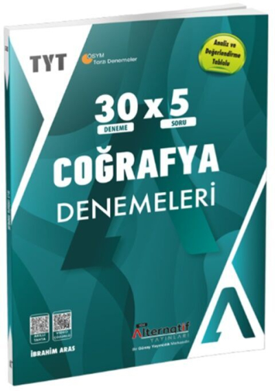 Alternatif Yayınları TYT Coğrafya 30 x 5 Branş Denemeleri Panda Fotokopi & Baskı Merkezi