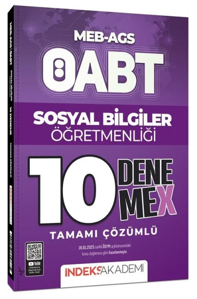 2025 ÖABT MEB-AGS Sosyal Bilgiler Öğretmenliği 10 DenemeX Çözümlü İndeks Akademi Yayıncılık