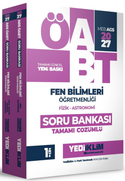 2027 MEB AGS ÖABT Fen Bilimleri Öğretmenliği Tamamı Çözümlü Soru Bankası 2 Cilt Yediiklim Yayınları