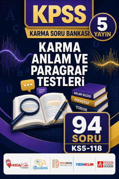 Karma Anlam ve Paragraf Testleri 5 Yayın 94 Soru