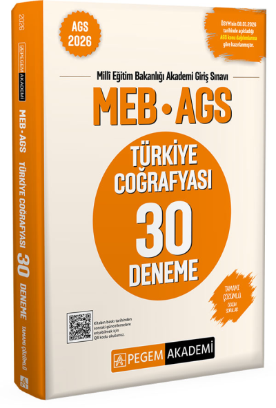 2026 MEB AGS Türkiye Coğrafyası 30 Deneme Pegem Akademi Panda Fotokopi & Baskı Merkezi