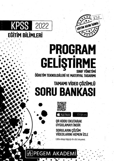 2022 KPSS Eğitim Bilimleri PROGRAM GELİŞTİRME SORU BANKASI Panda Fotokopi & Baskı Merkezi