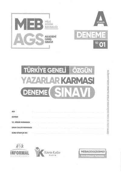 2025 MEB AGS TÜRKİYE GENELİ DENEME SINAVLARI KARAKUTU 1-2-3-4-6-7-8 DENEMELER (TAMAMI ÇÖZÜMLÜ) Panda Fotokopi & Baskı Merkezi