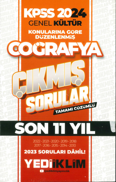 KONULARINA GÖRE DÜZENLENMİŞ COĞRAFYA SON 11 YIL TAMAMI ÇÖZÜMLÜ (2013-2023)