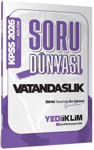 2026 KPSS Genel Yetenek Vatandaşlık Soru Dünyası Yediiklim Yayınları Panda Fotokopi & Baskı Merkezi