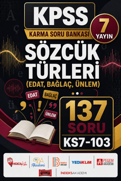 Sözcük Türleri (Edat, Bağlaç, Ünlem) 7 Yayın 137 Soru Panda Fotokopi & Baskı Merkezi