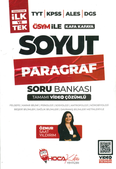 ÖSYM İLE KAFA KAFAYA SOYUT PARAGRAF SORU BANKASI TAMAMI ÇÖZÜMLÜ ÖZNUR SAAT YILDIRIM