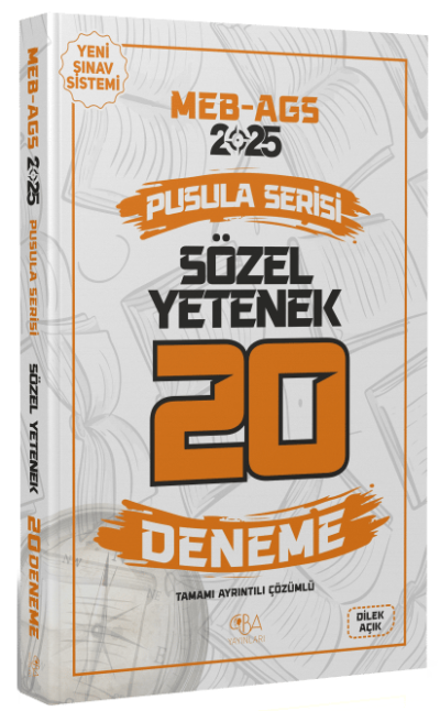2025 MEB-AGS Sözel Yetenek 20 Deneme Çözümlü Pusula Serisi CBA Yayınları Panda Fotokopi & Baskı Merkezi