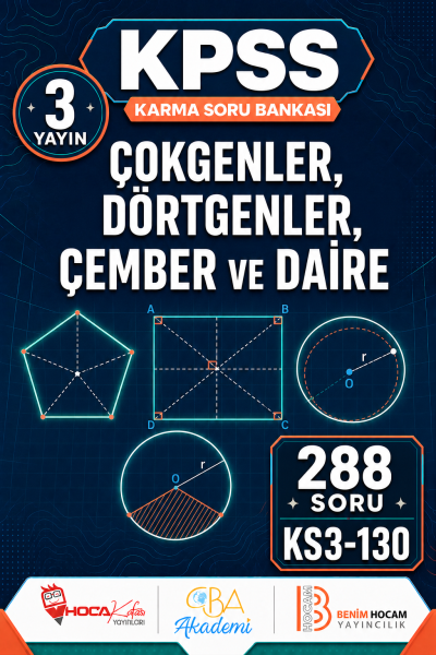 Çokgenler, Dörtgenler, Çember ve Daire 3 Yayın 288 Soru (Benim Hocam - CBA - Hoca Kafası Yayınları) Panda Fotokopi & Baskı Merkezi