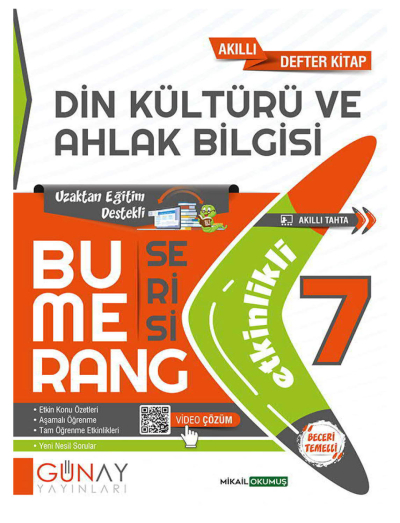 7. Sınıf Din Kültürü ve Ahlak Bilgisi Bumerang Soru Bankası Günay Yayınları Panda Fotokopi & Baskı Merkezi