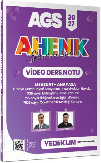 2027 MEB-AGS Mevzuat-Anayasa Video Ders Notu Ahenk Serisi Yediiklim Yayınları Panda Fotokopi & Baskı Merkezi