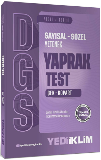 2027 DGS Sayısal Sözel Yetenek Çek Kopart Yaprak Test Yediiklim Yayınları Panda Fotokopi & Baskı Merkezi
