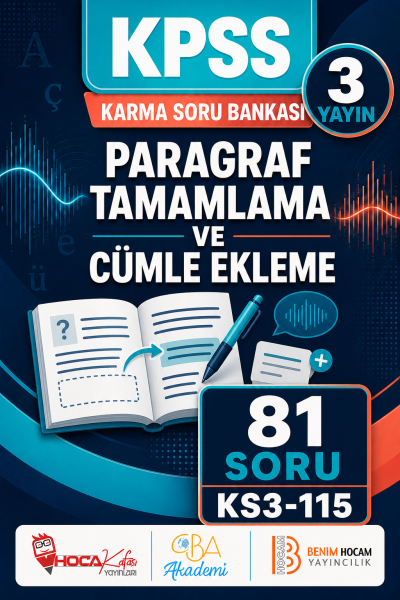 Paragraf Tamamlama ve Cümle Ekleme 3 Yayın 81 Soru (Benim Hocam - CBA - Hoca Kafası Yayınları) Panda Fotokopi & Baskı Merkezi